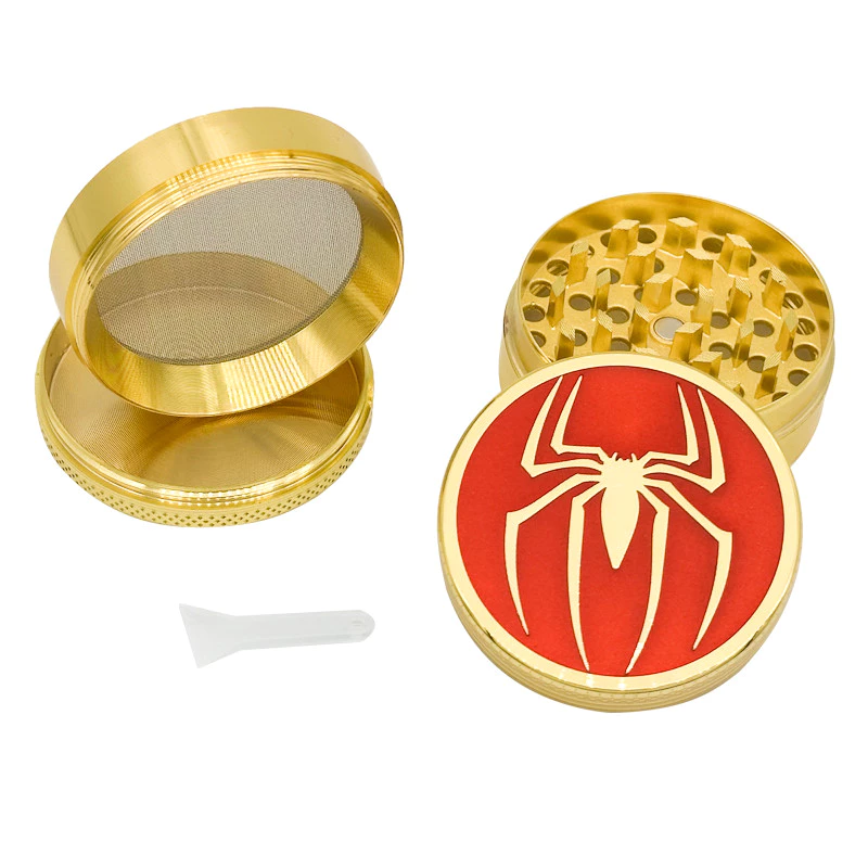 52mm แมงมุมประเภทบุหรี่ Grinder 3/4 ชั้นวัสดุโลหะวานิลลา Grinder Kitchen Gadget อุปกรณ์บุหรี่ thumbnail 4