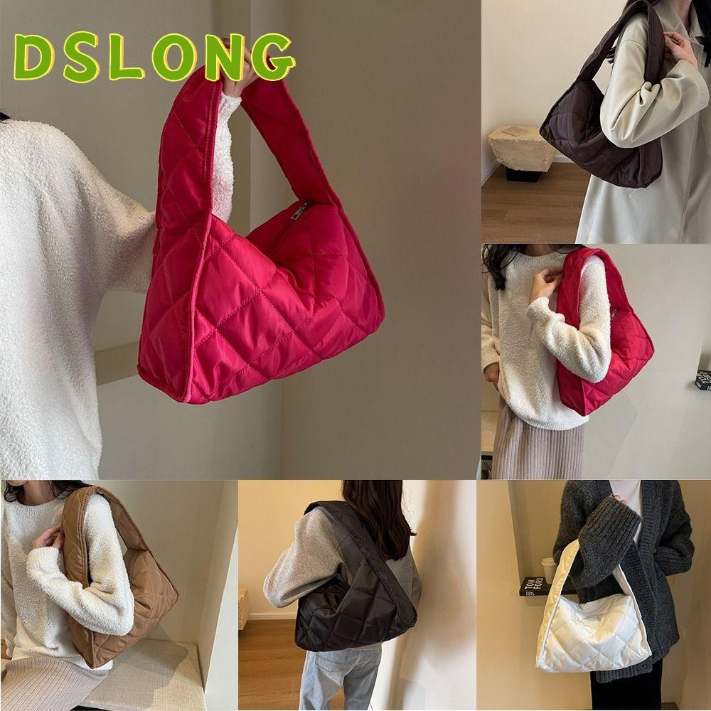 DSLONG กระเป๋าสะพายไหล่ กระเป๋าถือลําลอง ขนาดใหญ่ จุของได้เยอะ ลายสก๊อต สําหรับสตรี