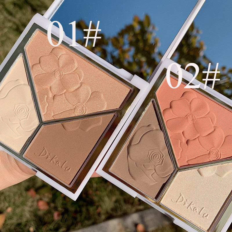 3in1 Matte Highlight Eyeshadow Palette เครื่องสําอางเครื่องมือความงาม