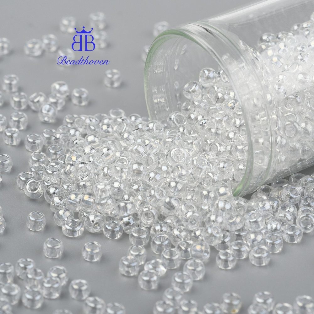10g TOHO รอบลูกปัดเมล็ดญี่ปุ่นลูกปัด (101) โปร่งใส Luster 8/0 3 มม.: 1 มม.ประมาณ 222pcs/10g