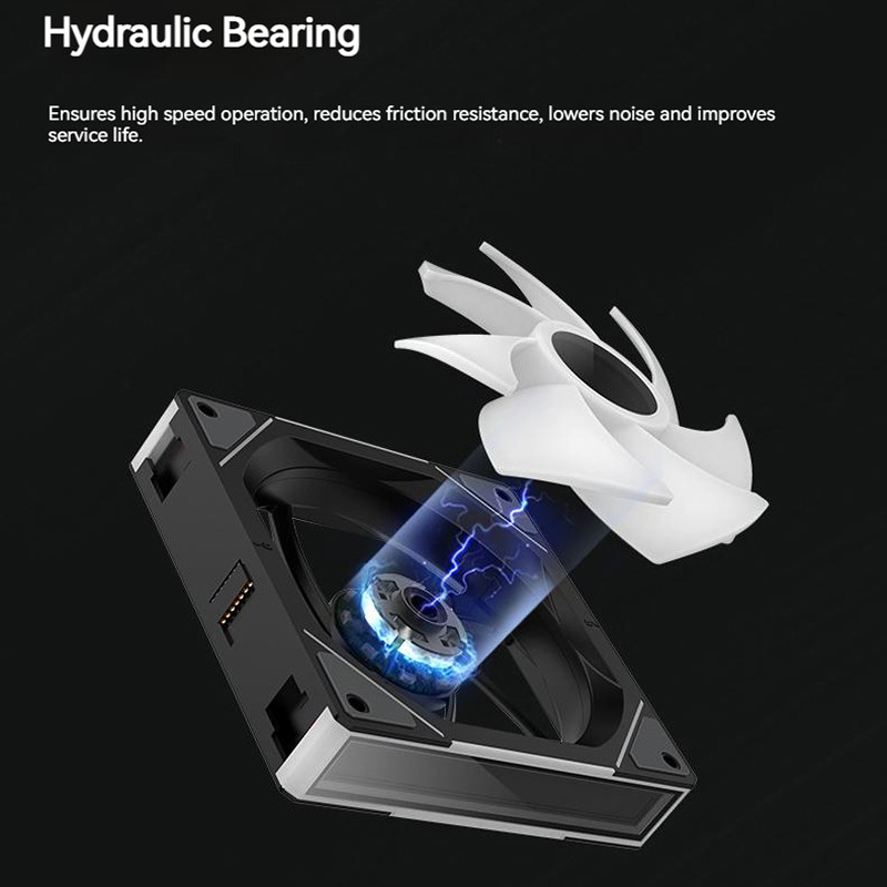 Teucer JM-1 PC พัดลมระบายความร้อน ARGB Mirror Cycle Light Effect 800-2000RPM PWM Water Cooling 360mm Cooler Fan
