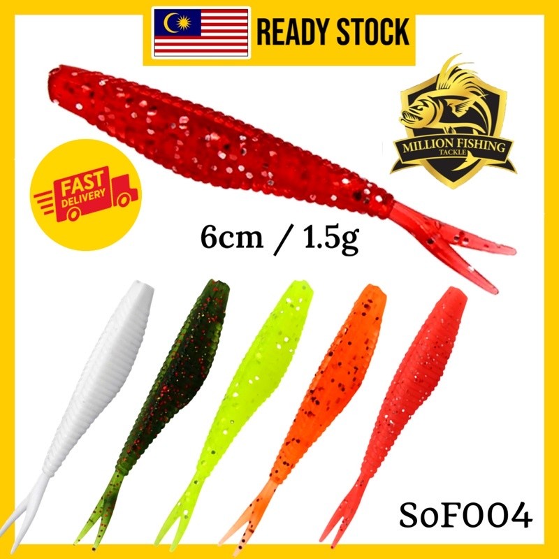 Ekor Gunting Umpan เหยื่อพลาสติกอ่อน 20Ekor 1PACK 6 ซม./1.5g Umpan หล่อเหยื่ออ่อนเหยื่อfish นุ่ม SoF
