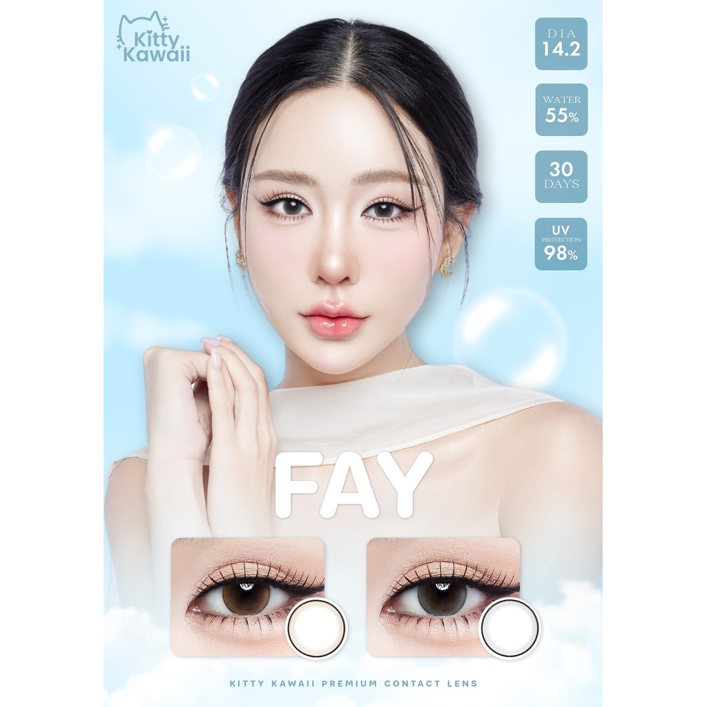 🔥คอนแทคเลนส์ ขนาดมินิ Fay Brown / Gray (kittykawaii)
