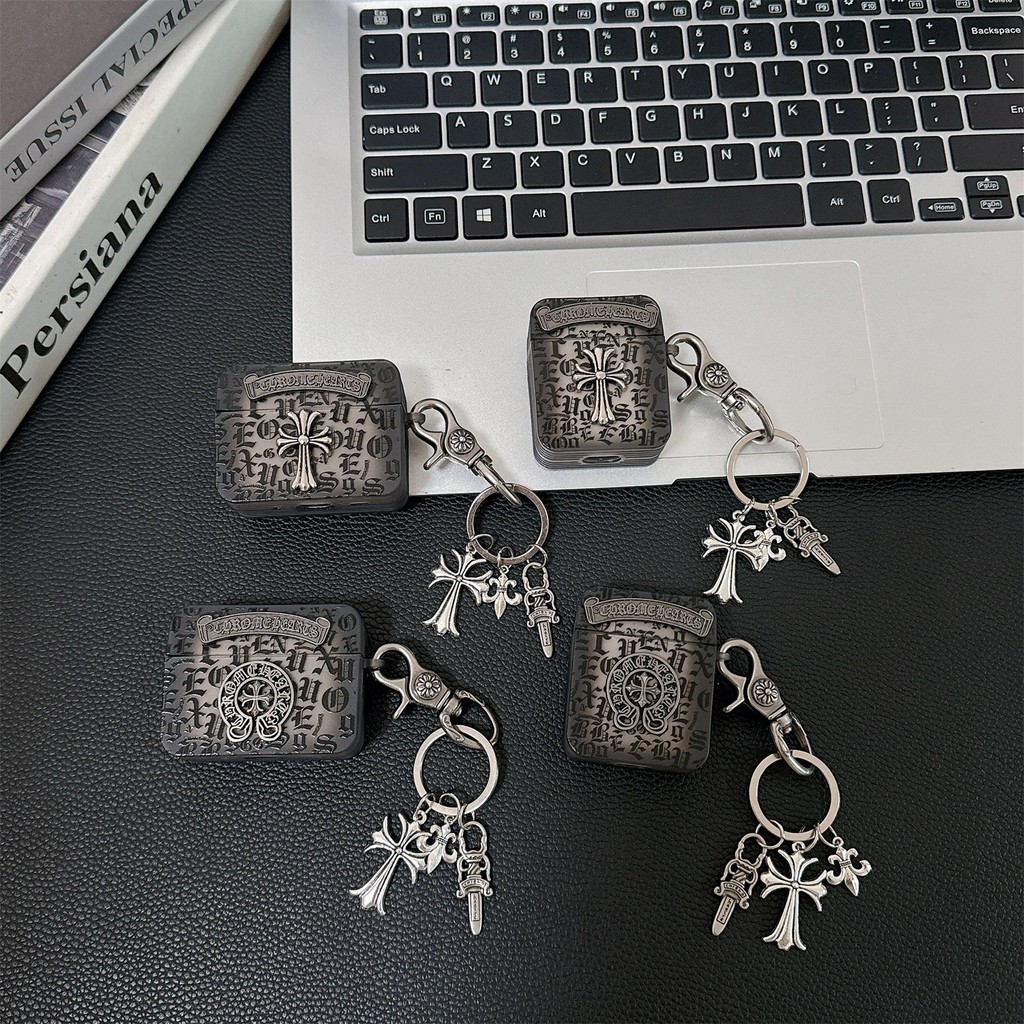 Creative Graffiti Chrome Hearts Cross TPU ฝาครอบปลอกสําหรับ AIRPODS 4 ANC PRO3 2 /1/2/3 เคสป้องกัน
