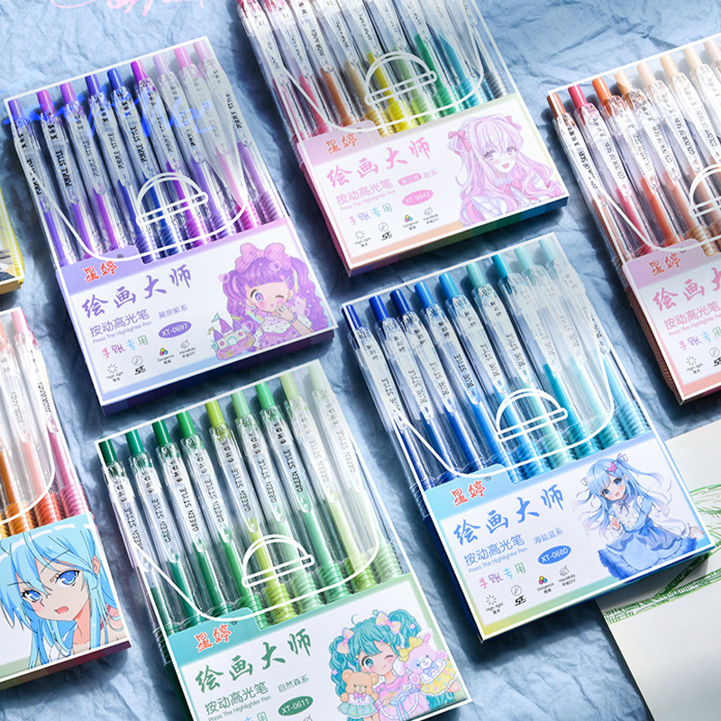 9 ชิ้นที่มีสีสัน Planner 0.5 มม.ชุดปากกาเจลขนาดใหญ่ความจุ St ปากกา Quick-Drying ปากกานักเรียน DIY Pl