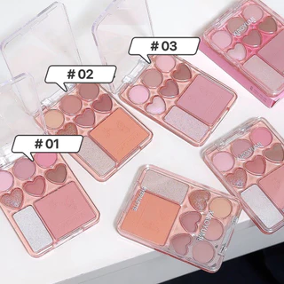 SR-shop: 8 สีพาเลทอายแชโดว์ Love Eyeshadow Palette Sweetheart Blush Highlight One ธรรมชาติสามมิติกันน้ํา-Y0671