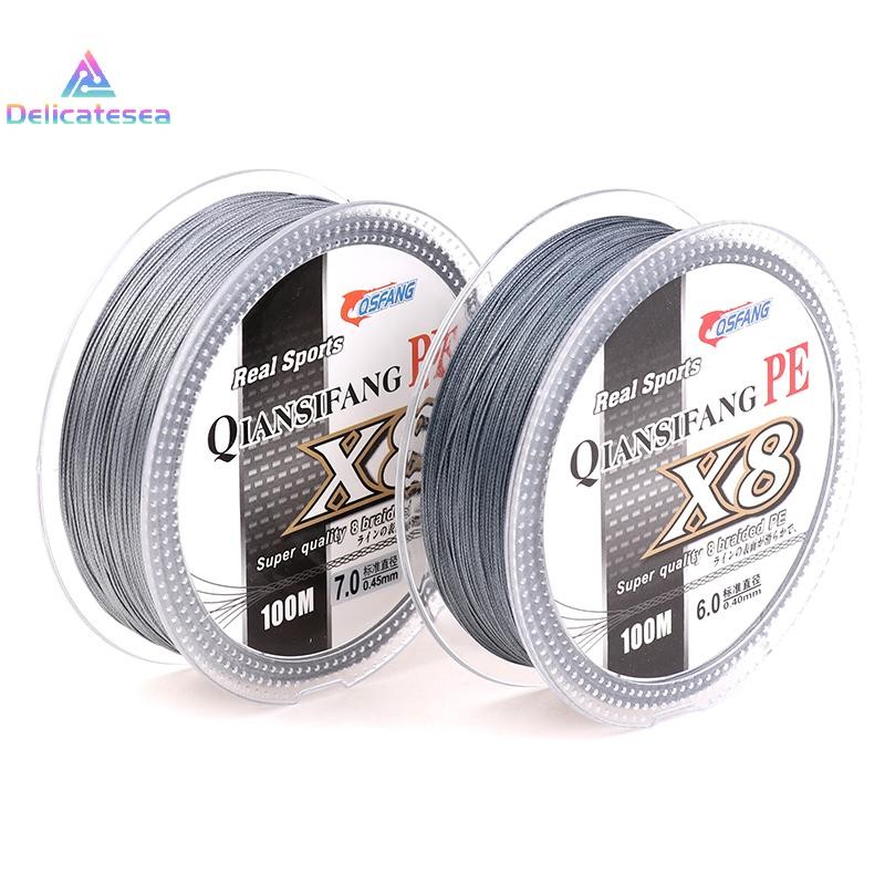 [Delicatesea] 100M 8 Strands PE สายตกปลา Multifilament สายตกปลาที่แข็งแกร่ง Travel Sea/Stream สายตกปลาใหม่