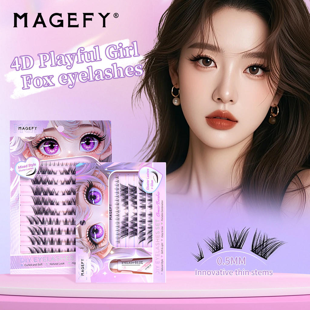 MAGEFY ขนตาปลอม อนิเมะ ไมเดน ซีรีส์: ขนตาฟ็อกซ์อาย (อัพเปอร์ + ขนตาล่าง) 70033