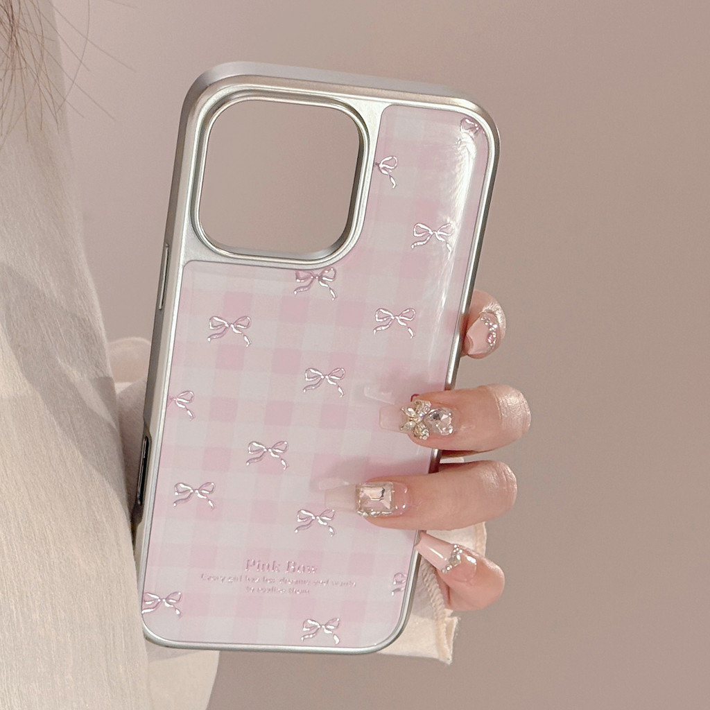 Gilded bowknot Electroplated TPU กรอบอีพ็อกซี่กาวกระบวนการสําหรับ iphone 11 12 13 14 15 16 pro max plus กรณี