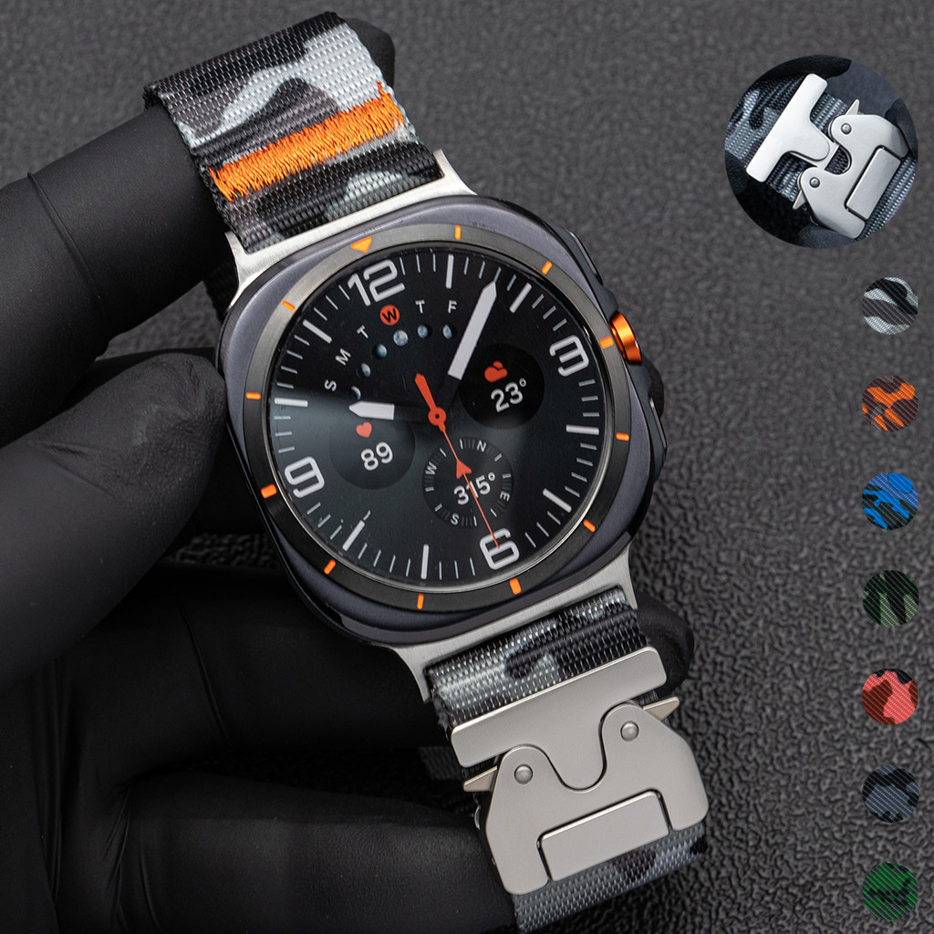 ใหม่กีฬาไนลอนห่วงสําหรับ Samsung Galaxy นาฬิกา 7Ultra 47 มม.สร้อยข้อมือสําหรับนาฬิกา 7 Ultra Camouflage Watchband อุปกรณ์เสริม