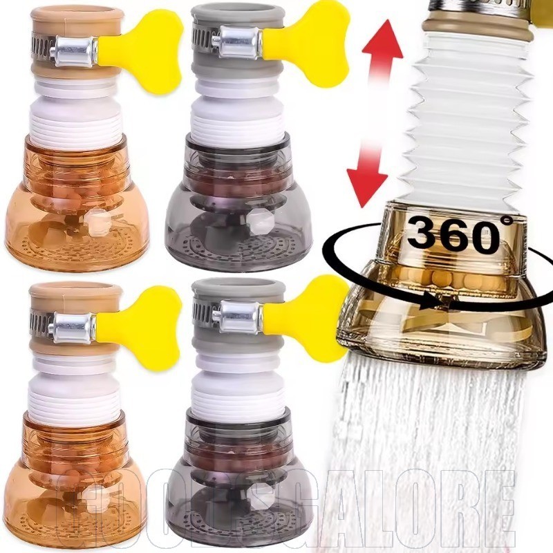 360° ตัวขยายตัวกรองก๊อกน้ําแบบหมุนได้-แม้ตู้น้ําไหล-อุปกรณ์อ่างล้างจานในครัวที่บ้าน-อะแดปเตอร์หัวฉีดก๊อกน้ํา-กันน้ํากระเซ็น,สากล,ประหยัดน้