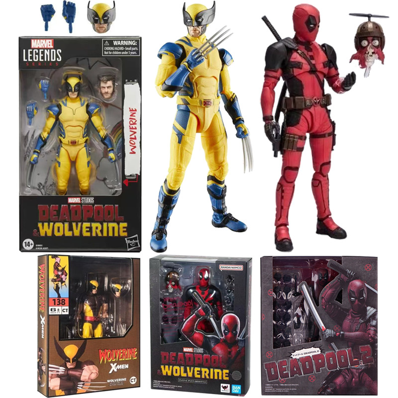 SHF Deadpool Action Figure Wolverine Marvel Legends Deadpool ข้อต่อที่สามารถเคลื่อนย้ายของสะสมภาพยนตร์ของเล่นรุ่น