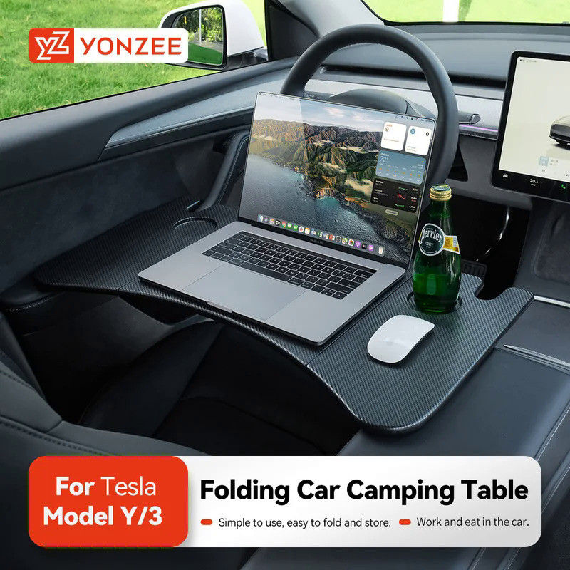 YZ For Tesla Model 3 Highlan Modle Y X S 2018-2025  Steering Wheel Laptop Tray Travel Desk Portable 