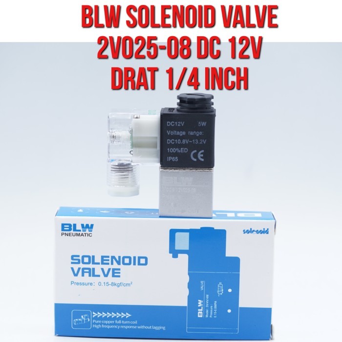 BLW Solenoid วาล์ว Solenoid 2V025-08 2V025 -08 DC 12V เกลียว 1/4 นิ้ว DC12V DC12 วาล์วโดยตรงสําหรับน