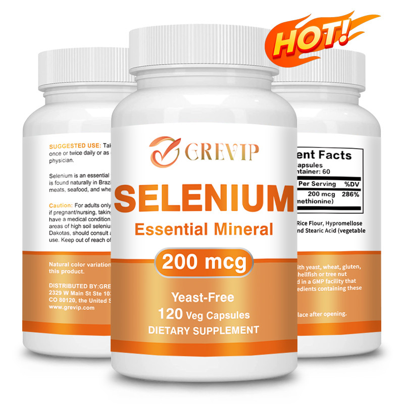 ซีลีเนียม ส่วนผสม แคปซูล - สูตรที่มีศักยภาพสูง แร่ธาตุที่จําเป็น - รองรับการทํางานภูมิคุ้มกัน สุขภาพไทรอยด์ และสารต้านอนุมูลอิสระ