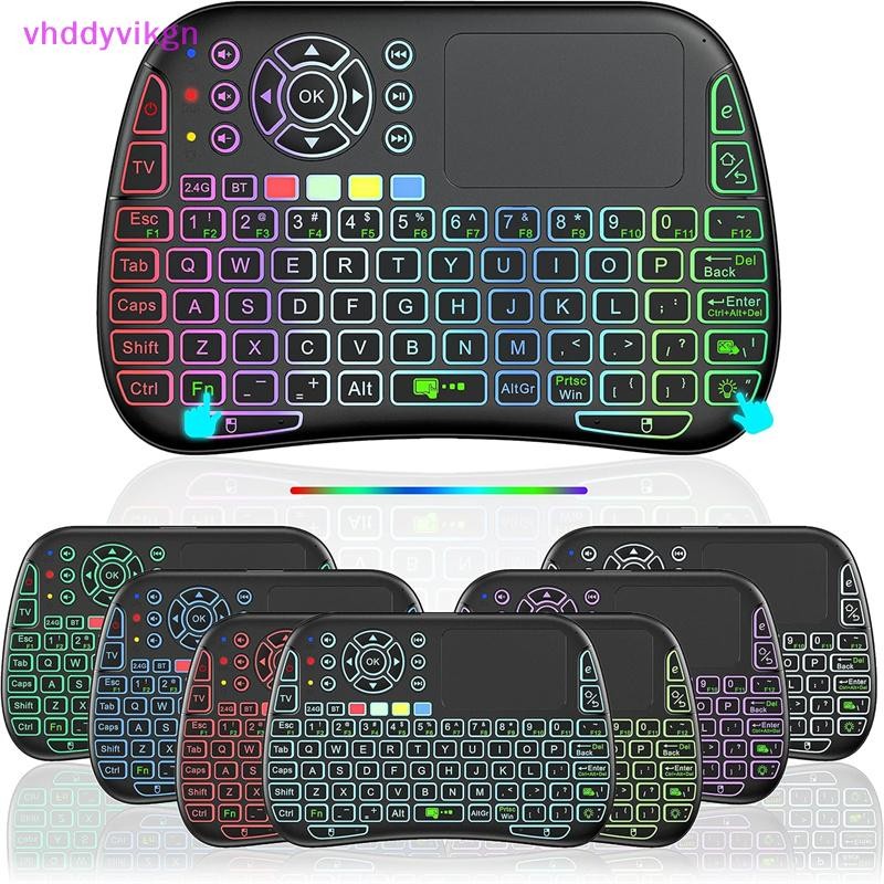 VHDD M9 BT & 2.4G Mini คีย์บอร์ดไร้สาย 7 Backlit Type-C เสียง IR การเรียนรู้ Air Mouse ทัชแพดระยะไกล