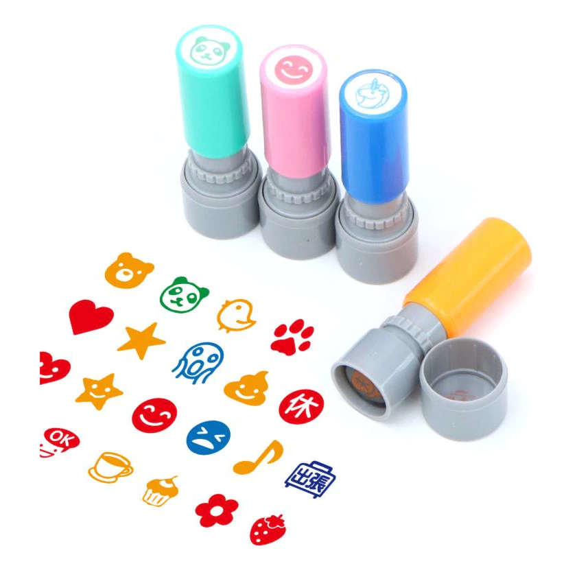 สไตล์ญี่ปุ่น Mini Handbook Seal พร้อม STAMP น่ารักขนาดเล็ก STAMP ตกแต่ง STAMP การ์ตูน Star Smiley Face ดอกคําฝอย (Pilot FRIXION ผลิตภัณฑ์ทางเลือก)