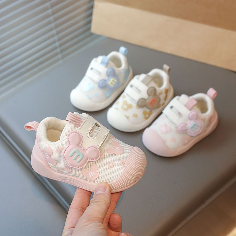 Anti Slip รองเท้าผ้าใบเด็ก Soft Breathable Walker รองเท้าเด็กวัยหัดเดินเด็กผู้หญิงน้ําหนักเบาสบายๆรองเท้าเดียว