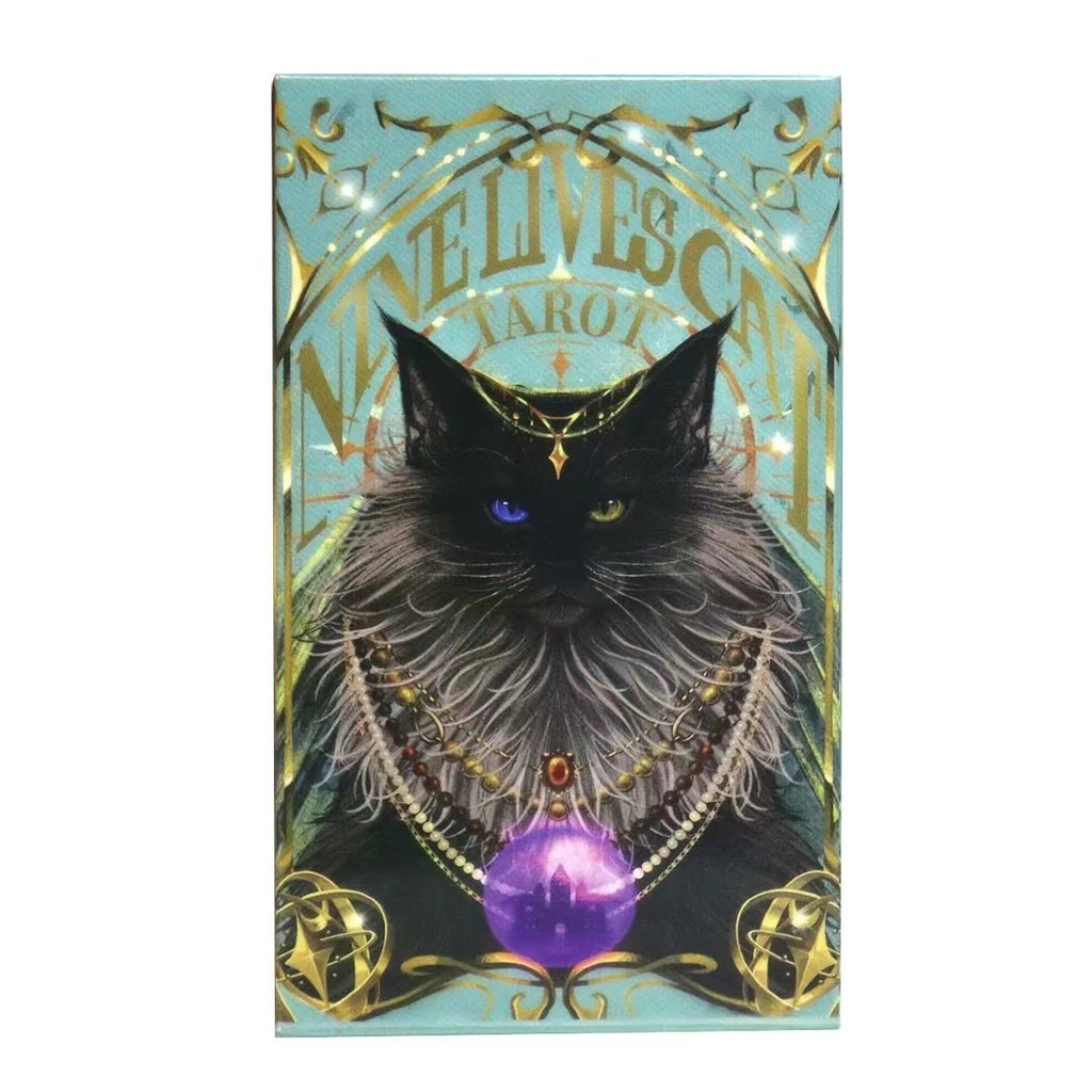 น่ารัก Nine Lives Cats ไพ่ทาโรต์ 78 ดาดฟ้า ความบันเทิง ไพ่ทาโรต์ Fate Divination fate Tarot Fortune-telling เกมกระดาน