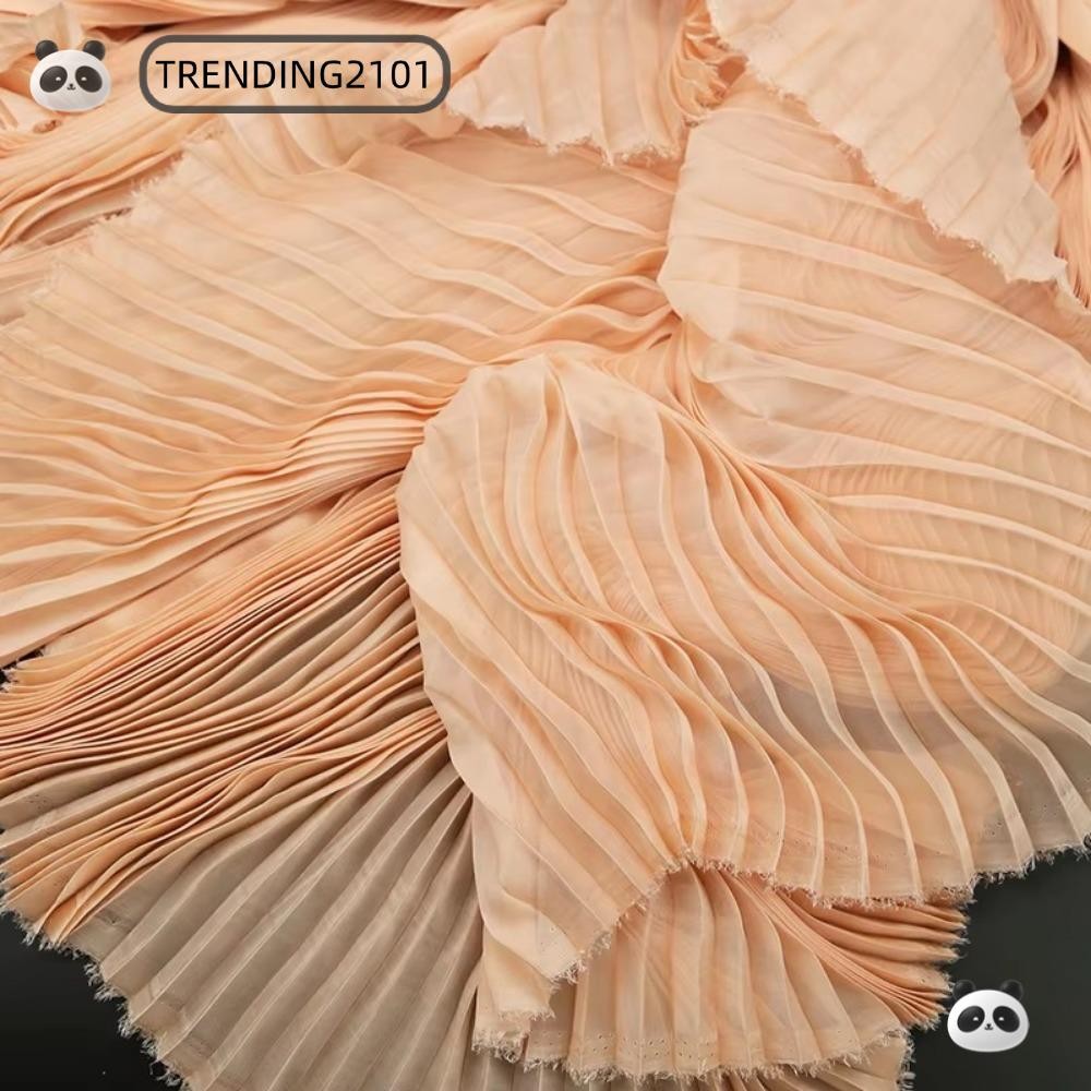 กําลังมาแรง2101 ผ้าออร์แกนซ่าอัดพลีท, ผ้าย่น 1 หลาทํามือ, ชีฟองอ่อนสร้างสรรค์วัสดุ ทําเอง ฤดูร้อน
