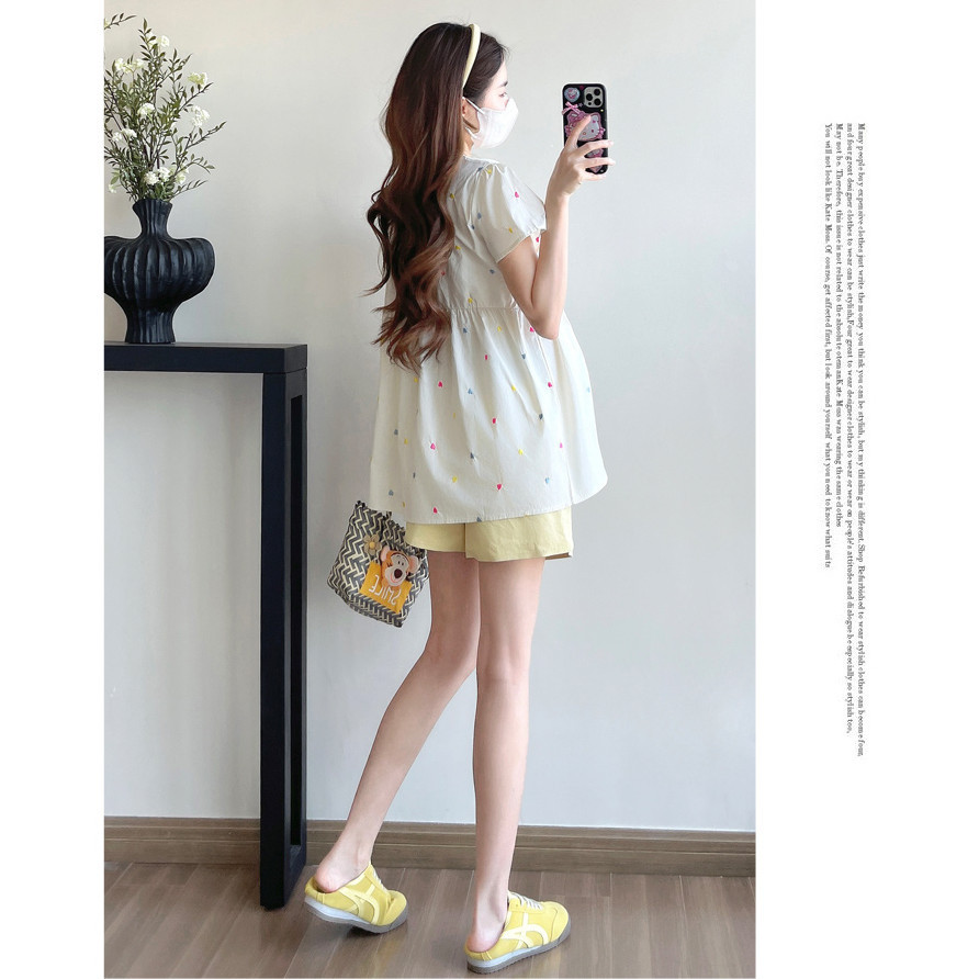 ชุดคลุมท้อง ฤดูร้อนที่มีสีสันปักเสื้อแขนสั้นทารกด้านบน - รูปที่ 5