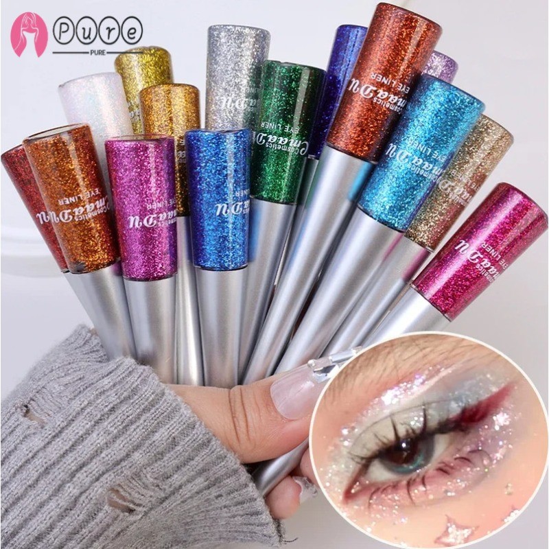 [BZ]Eye Liners - กันน้ํา กันรอยเปื้อน ติดทนนาน เม็ดสีสูง - อายไลเนอร์สีเงาสีสันสดใส - Eye Liner Makeup - อายไลเนอร์ชนิดน้ํา - ปลายละเอียดพิเศษ