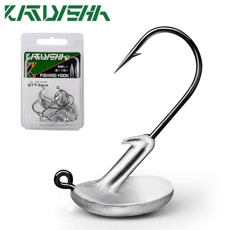 Sharp lead head hook high carbon steel tumbler blood groove hook lure hook 3.5g 5g 7g 10g 14g soft w