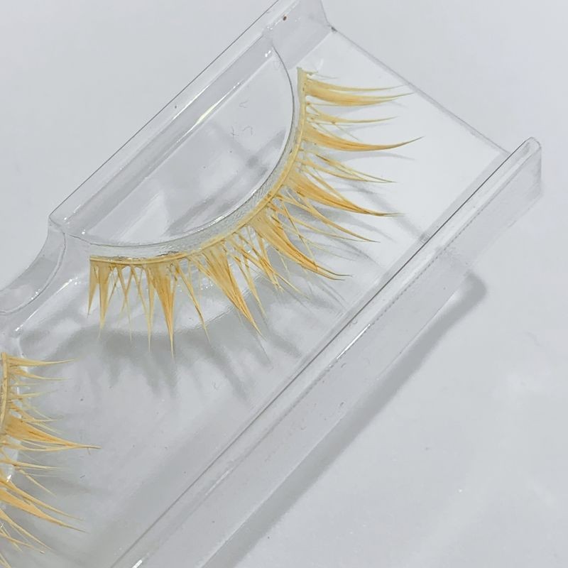 异形舞台luka睫毛浅黄色金色cos彩色假睫毛宝石之国透明梗长款Alien Stage Luka Eyelash light yellow Gold20250825