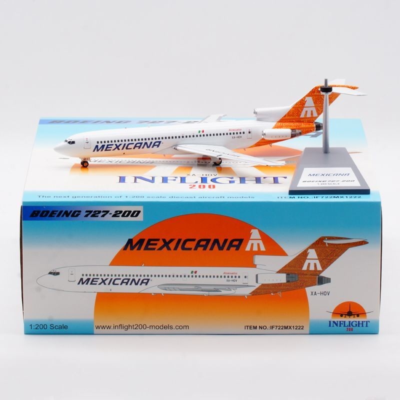 ※ เปิดตัว ※ Inflight 1: 200 โมเดลเครื่องบินโลหะผสมเม็กซิกันสายการบินโบอิ้ง 727-200 XA-HOV
