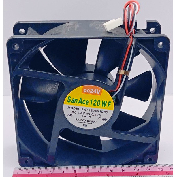 งานแท้ พัดลม 4" 24v 3สาย DC24V San Ace 120 W F MODEL 9WF1224H1D03 DC 24V 0.32A ส่งใว