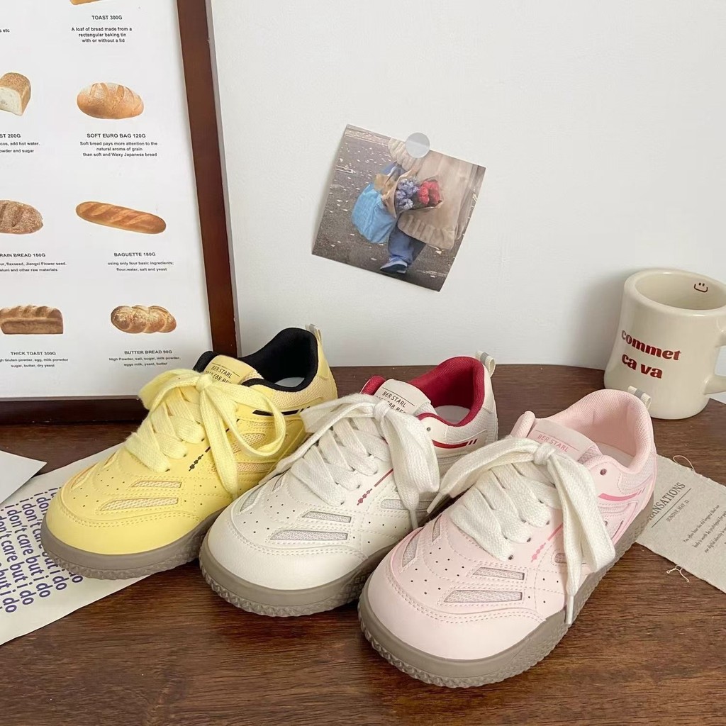 รองเท้าผ้าใบแฟชั่นสตรี รองเท้าผ้าใบผูกเชือก ใส่สบาย ไซส์ 35-40