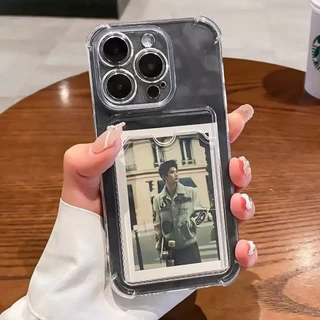 Infinix Hot 50 50i 40i 30i 40 Pro 30i หมายเหตุ 30 40 Pro + สมาร์ท 9 8 Pro 7 8 HD 8 7 Plus Soft Case Cover Photo Storage Card Slot ถุงลมนิรภัยกันกระแทก Clear เคสโทรศัพท์