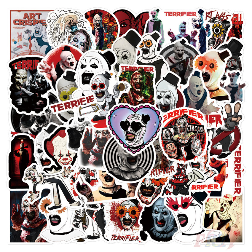 สติ๊กเกอร์ Terrifier Series 01 50 ชิ้น/เซ็ต DIY กันน้ําแฟชั่น Doodle Decals สติ๊กเกอร์