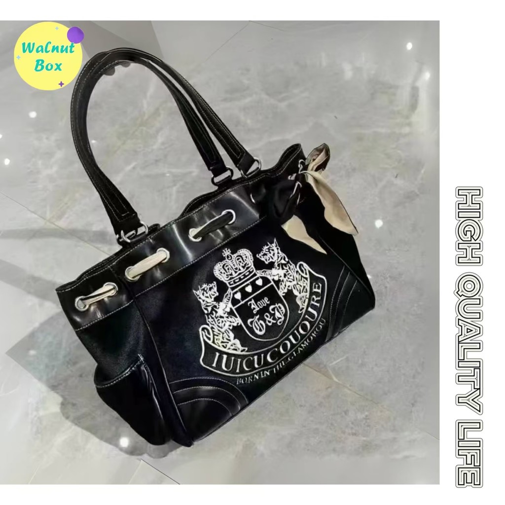 New Retro Fashion Hot Girl Girl Contrast Color Handbag All-Match Travel One-Shoulder Tote Bag