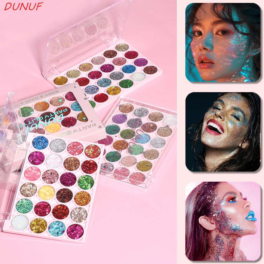 Dunuf 24 สี Party Glitter Palette เจล Texture Face Body เลื่อมเจล Liquid Metallic Eye Shadow High Gloss Multi-purpose Art แต่งหน้า ราคา ถูกที่สุด ดีลบีเคเค แกลเลอรีภาพที่ 3