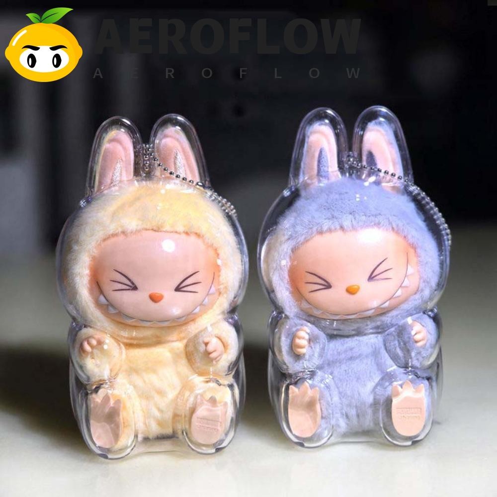 Aeroflow Labubu เกราะป้องกัน, กันน้ํา Anti-lost นั่งลง Labubu กระเป๋าเก็บ, ทนทาน Peadant ที่ถอดออกได้แบบพกพาโปร่งใสฝุ่นของขวัญ