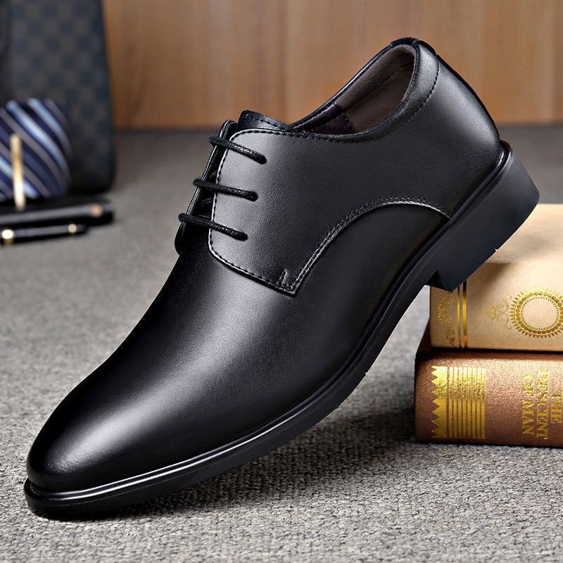 39-44 รองเท้าหนังชาย รองเท้าทำงานอย่างเป็นทางการ สไตล์ลำลองธุรกิจ เชือกผูก สีดำ สีน้ำตาล หลา