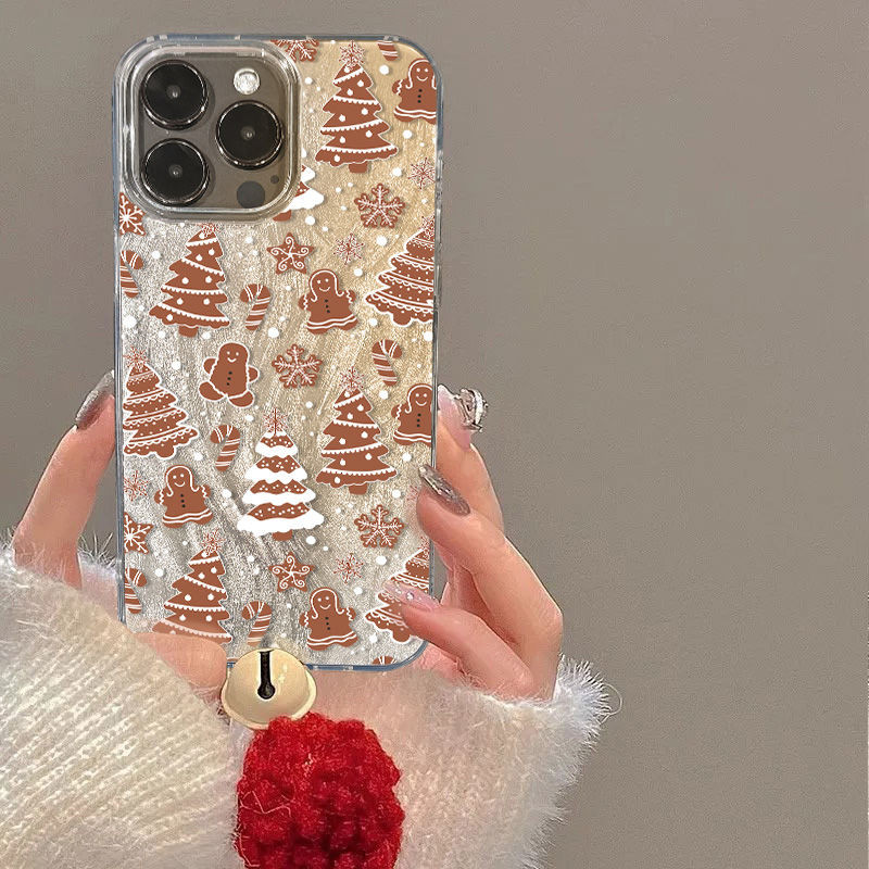 ต้นคริสต์มาส Snowman Premium soft case สําหรับ iPhone16PromaxiPhone15 เคสโทรศัพท์ 13/12iPhone7 7plus 8 8plus xs xr ตุ๊กตากระดิ่งป้องกันกรณี iPhone14pro13/12