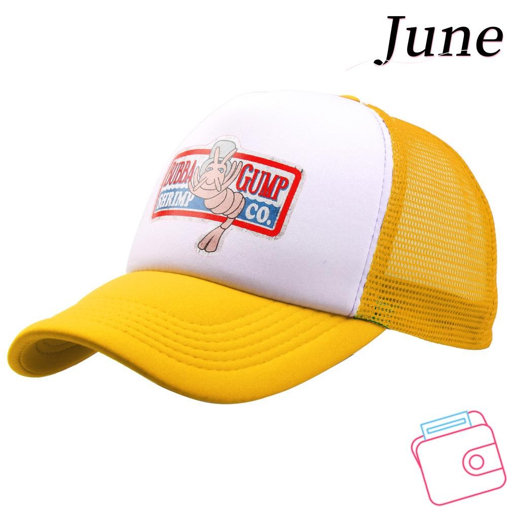 หมวกเบสบอล JUNE หมวกปักกุ้ง Forest Gump หมวกเครื่องแต่งกาย Bubba Gump