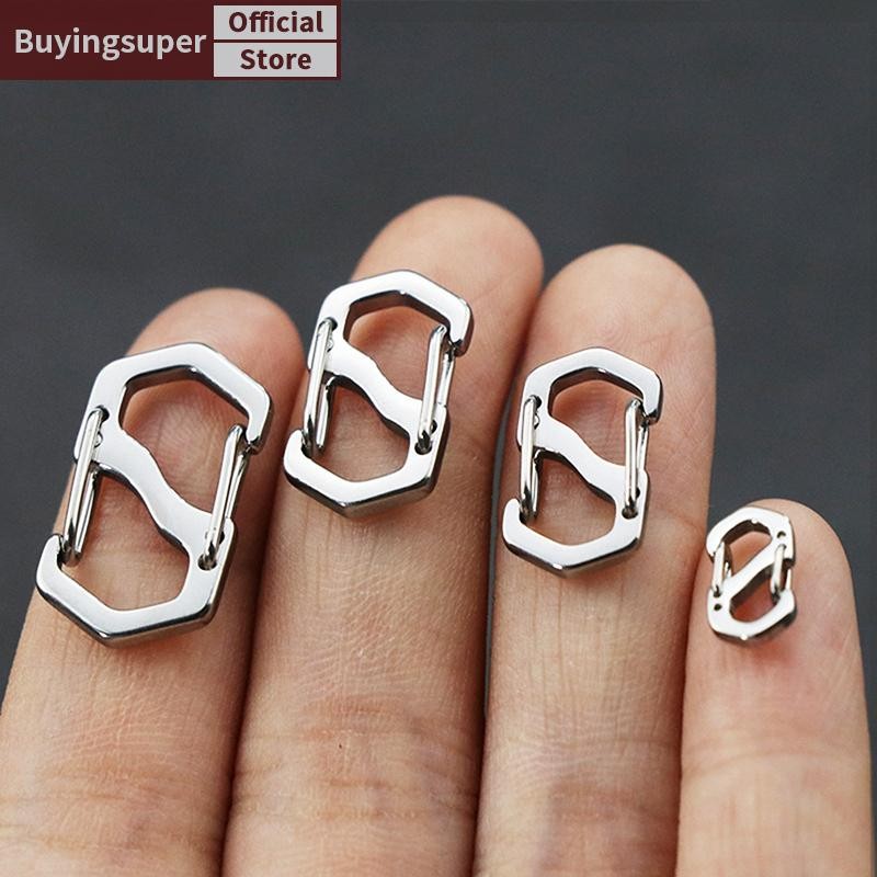 Joe กระเป๋าเป้สะพายหลังหัวเข็มขัดสแตนเลส S ประเภท Carabiner ที่มีการล็อค Mini กระเป๋าเป้สะพายหลังกลางแจ้งกระเป๋าเดินทาง Hook Anti-Theft Key-Lock เครื่องมือ LR