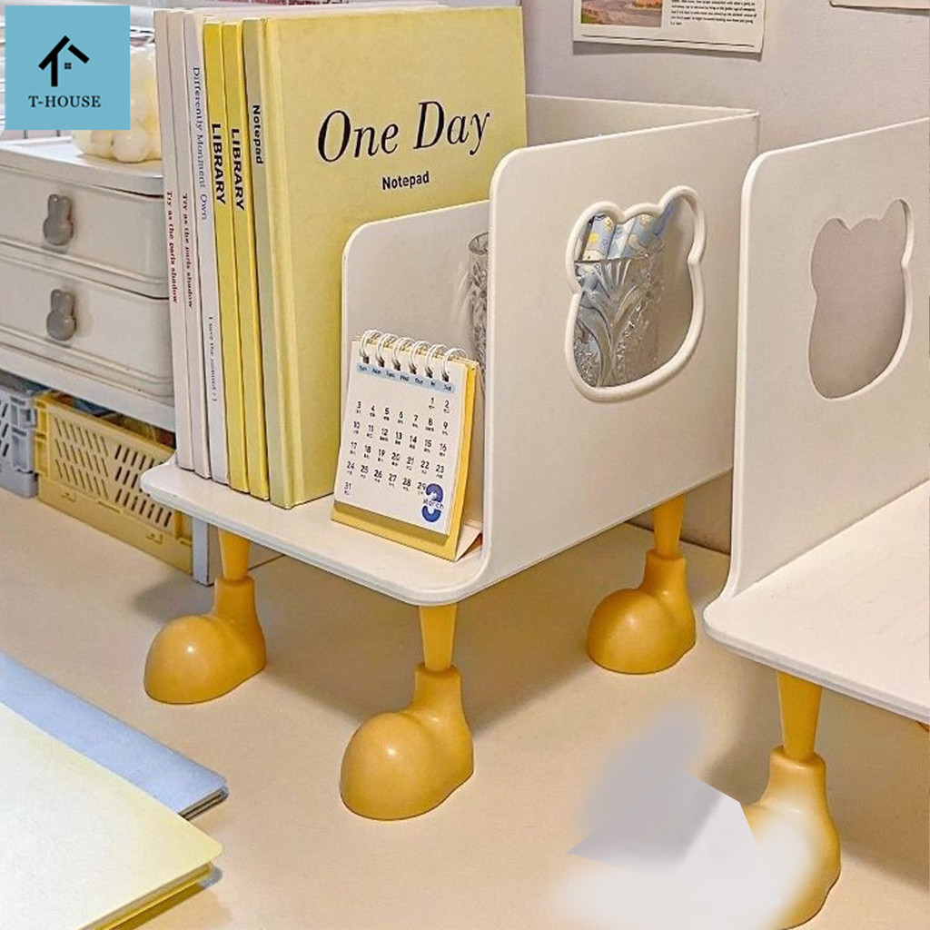 ชั้นใส่หนังสือ ชั้นเก็บหนังสือ ชั้นวางเครื่องเขียน Small bookshelf 3สีให้เลือก อุปกรณ์จัดระเบียบโต๊ะ หยิบหนังสือได้สะดวก