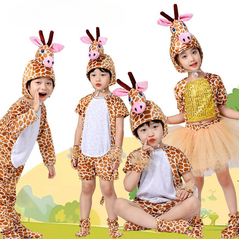 🔥ราคาถูก🔥น่ารัก ยีราฟ รูปแบบการ์ตูน ชุดเด็กผู้หญิง 3 ถึง 14 ปี ชุดคริสต์มาส ลายการ์ตูนสัตว์ ชุดเต้นรํา คอสเพล คริสมาสเด็กผู้หญิง คอสเพลย์ วันเด็ก เต้น น่ารักๆ
