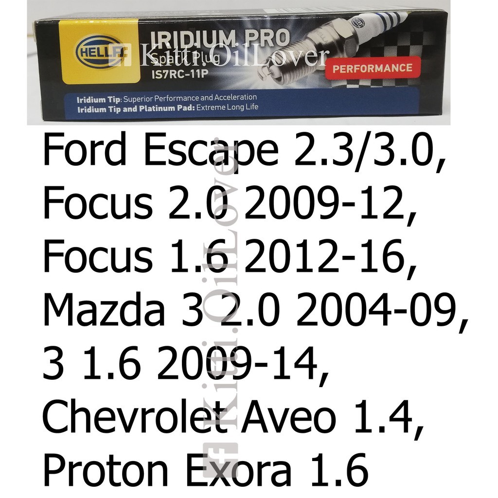 Hella หัวเทียน Iridium pro IS7RC-11P 1 หัว Mazda 3 2.0 1.6 Escape Focus 2.0 1.6 Aveo Proton Exora มา