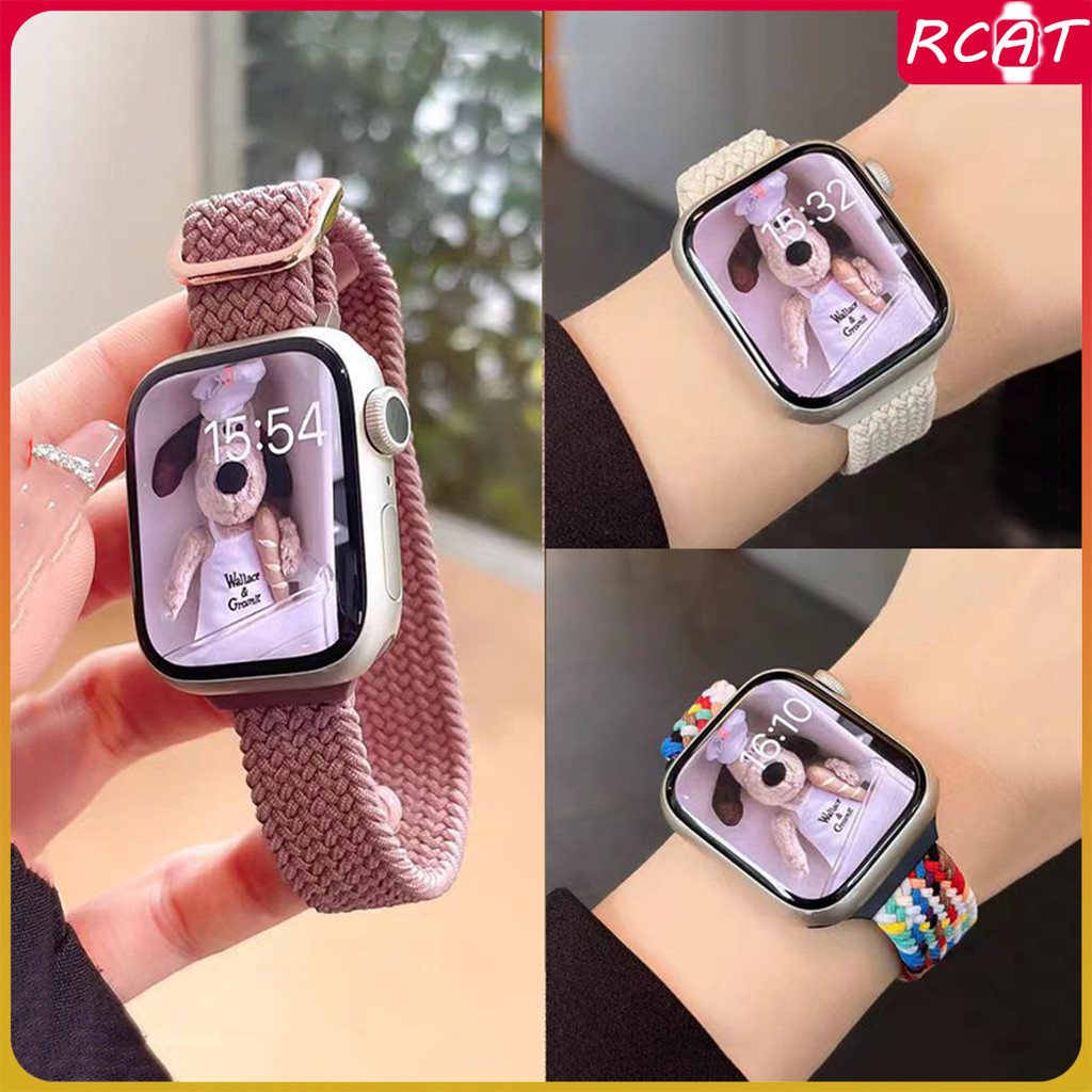 สายถักไนลอนสำหรับ for Ultra 4 3 2 49 มม.38 40 41 42 44 45 46 มม iWatch Series 12 11/10/9/8/7/6/5 SE