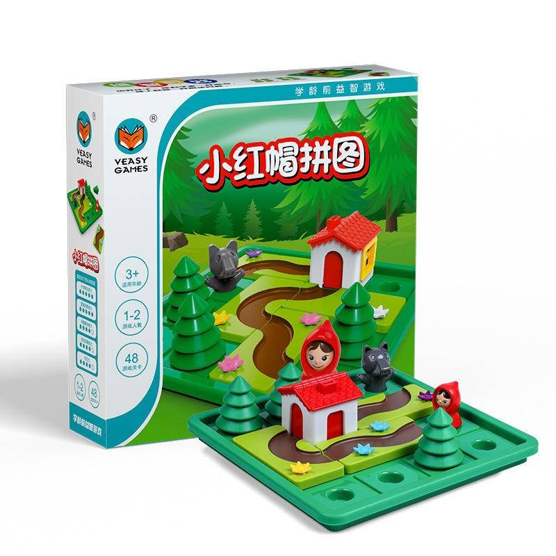 [เกมกระดานเทพนิยาย] หนูน้อยหมวกแดงคิดเชิงตรรกะฝ่าวงล้อมของเล่น48ระดับท้าทายขั้นสูงเด็กสมาธิการฝึกอบรม4-8ปีเกมกระดานโต้ตอบพ่อแม่และลูก การศึกษา
