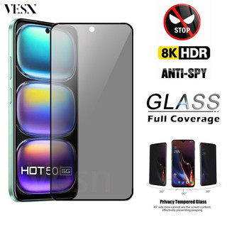 ฟิล์มกระจก เต็มจอ ใช้สำหรับ กันมองกันเสือกรุ่น Infinix Hot 50 50i 40 40i 30 30i Play NFC Note 40 40X 30 VIP 30i Smart 9 8 7 HD GT 20 10 Pro 4G 5G 2024
