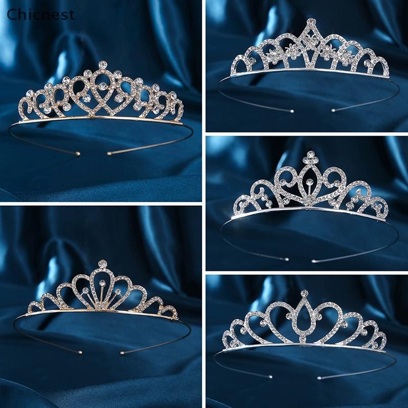 [Chicnest] ผู้หญิงใหม่ลมหวานเจ้าหญิง Tiara วันเกิดมงกุฎสําหรับพรรคประสิทธิภาพตกแต่งมงกุฎบูติก