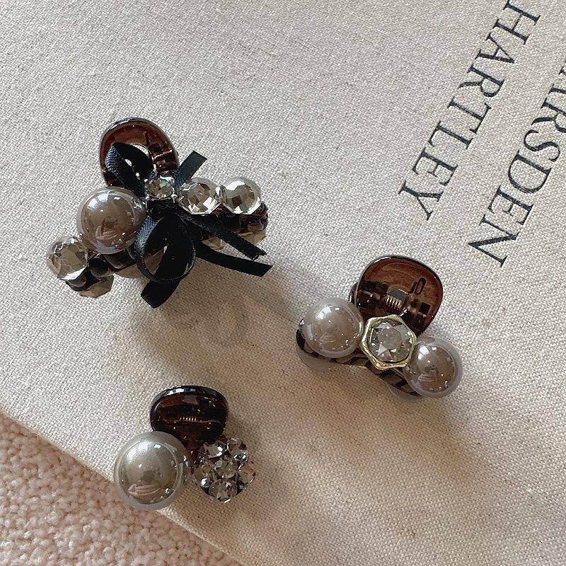 เกาหลีนําเข้าk9 Rhinestoneโบว์ขนาดเล็กคว้าคลิปRetro High-End Rhinestoneคลิปผมหน้าผากผมหักBangsคลิป