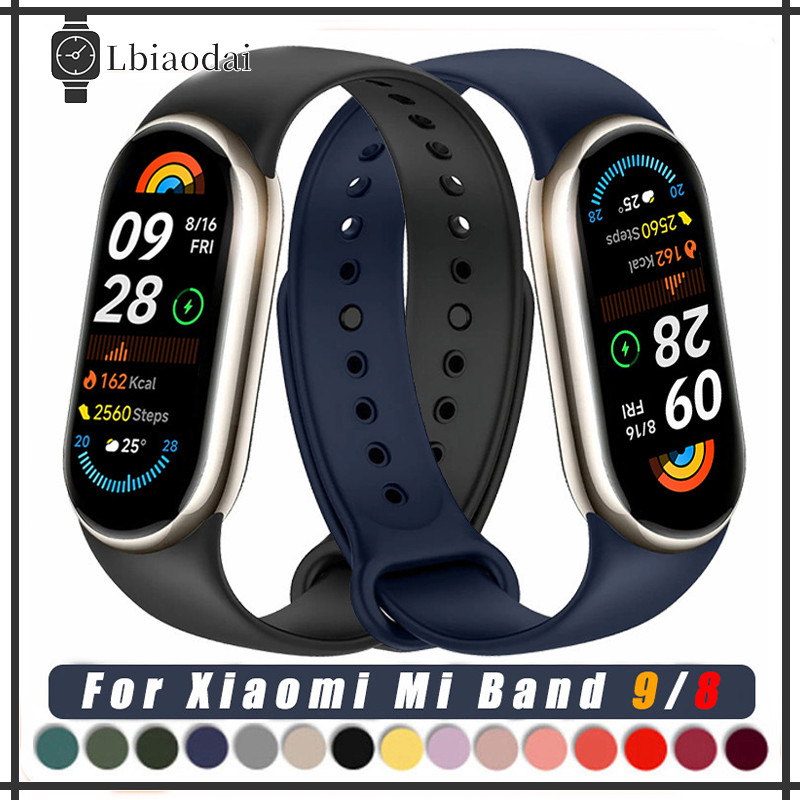 สายนาฬิกากีฬาซิลิโคน for Mi Band 10 9 8 สายรัดข้อมือสมาร์ทนาฬิกานุ่ม กำไลข้อมืออุปกรณ์เสริม for Xiaomi Mi Band 10