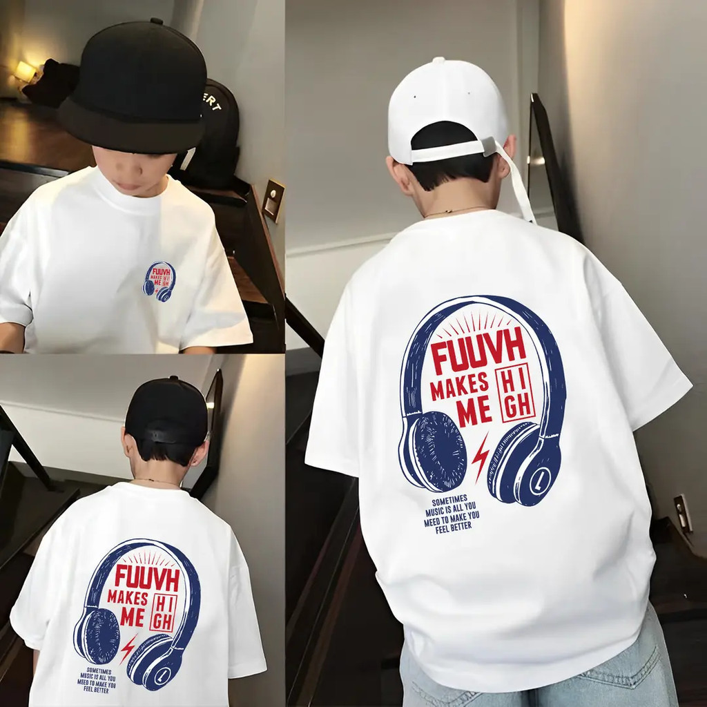 (จัดส่งตลอด 24 ชั่วโมง) (1-13Y) เสื้อยืดแขนสั้น ผ้าฝ้าย 100% พิมพ์ลาย ทรงหลวม แฟชั่นฤดูร้อน สําหรับเด็กผู้ชาย